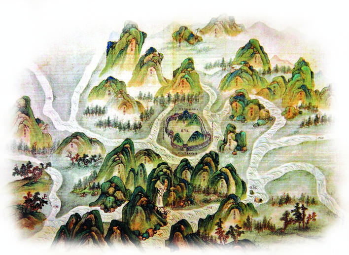 <p>    绘于清康熙年间的《广东广州府舆图》之《龙门县图》，林村位于县城东门外山水佳处。</p>