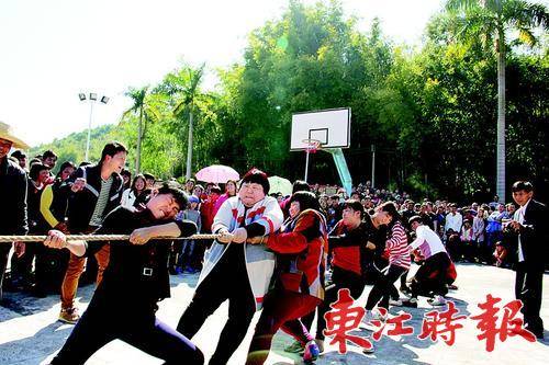 鳌溪举行拔河、篮球等文体活动丰富村民春节。
