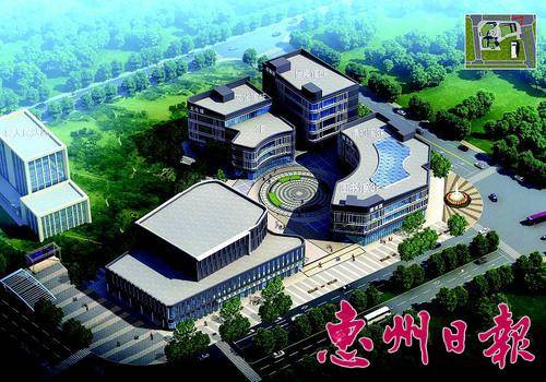 县文化馆、图书馆、博物馆、档案馆建设效果图。 本报记者黄宇翔 翻拍 