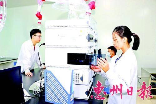 落户惠州产业转移工业园的药企科研人员在研制开发新药。
