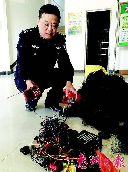 现场查获的非法捕鸟工具。 